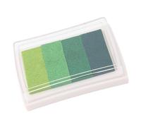 Cuscinetti di Inchiostro, Timbri per Tamponi di Inchiostro per Impronte Digitali Fai-da-te Partner Carta per Pittura a Colori Lavabile Creazione di Tessere per Timbri per Bambini (gradiente verde)