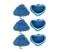 Cuscinetti di ricambio for mocio blu in ciniglia a triangolo a vapore, compatibili con il panno lavabile H2O X5 H20(6pcs)