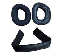 Cuscinetti di ricambio per cuffie da gioco Corsair HS80 Max/Hs 80 Rgb USB cablato/wireless, cuscinetti auricolari e fascia con schiuma ad alta densità per isolamento acustico (nero)
