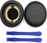 Cuscinetti di ricambio per cuffie wireless Jabra Evolve2 65 / Evolve 65 / Evolve2 40 / Elite 45h On-Ear Wireless, 2 pezzi in morbida pelle proteica con memory foam (nero)