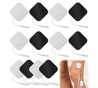 Cuscinetti di ricambio per unità con perno da 2 mm, 24 cuscinetti autoadesivi compatibili con macchine TENS, 50 mm x 50 mm, toppe riutilizzabili per elettrodi per elettroterapia