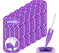 Cuscinetti di ricambio riutilizzabili per Flash Powermop: 6 panni in microfibra umidificati di ricambio per scopa spray e Swiffer WetJet, pulizia multiuso per pavimenti e cucine domestiche