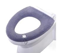 Cuscinetti for coprisedili for WC da Bagno più Spessi - Fodera for Cuscino for Sedile WC Morbida e Calda, in Tessuto Lavabile Estensibile per la Maggior Parte dei coperchi dei WC(Dark Grey)