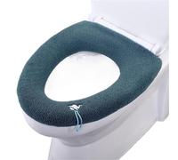 Cuscinetti for coprisedili for WC da Bagno più Spessi - Fodera for Cuscino for Sedile WC Morbida e Calda, in Tessuto Lavabile Estensibile per la Maggior Parte dei coperchi dei WC(Green)