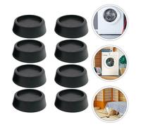 Cuscinetti in gomma assorbente antiscivolo per lavatrice 8 pezzi (nero).