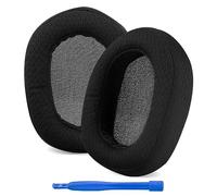 Cuscinetti in mesh Linkidea per Logitech G733 G535 G335, neri | Morbida schiuma, riduce il calore, installazione senza attrezzi, bordo elastico, 1 paio; cuffie escluse