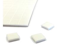 Cuscinetti in schiuma autoadesivi su un lato, come ammortizzatore di arresto e tampone di protezione, spessore 3 mm, 12 x 12 mm, colore bianco / 100 pezzi