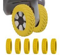 Cuscinetti in silicone per valigie | 8 pezzi Protezione per valigia Copertura per ruote per bagagli - Ruota per bagagli per la maggior parte delle ruote girevoli 8 riduce il rumore, Giallo, Consulte