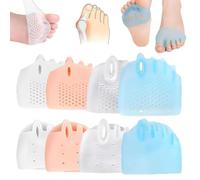 Cuscinetti metatarsali, separatori per dita dei piedi, in silicone, distanziatori per dita dei piedi, cuscinetti per avampiede, traspiranti e morbidi, per praticare yoga a martello sovrapposti (4