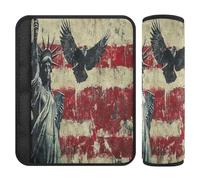 Cuscinetti per cintura di sicurezza per auto, 2 pezzi, morbida copertura per fotocamera per adulti e bambini, S USA Presidents Day Flag & Lady Liberty