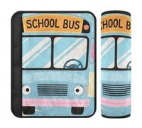 Cuscinetti per cintura di sicurezza per auto, 2 pezzi, morbidi cuscinetti per cintura di sicurezza per auto, per adulti, giovani, bambini, M, scuolabus, arte