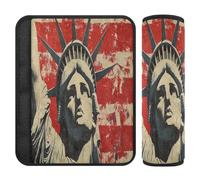 Cuscinetti per cintura di sicurezza per auto, confezione da 2 pezzi, traspiranti, per donne, uomini, bambini, S USA Presidents Day Flag & Lady Liberty