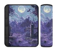 Cuscinetti per cinture di sicurezza auto, confezione da 2, morbidi cuscinetti per cintura di sicurezza per donne, uomini, bambini, M, pixel art, sfondo Halloween, in stile retrò