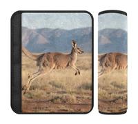 Cuscinetti per cinture di sicurezza per auto, 2 pezzi, copertura morbida per spalle per cintura di sicurezza per adulti e bambini, motivo: canguro e deserto