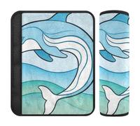 Cuscinetti per cinture di sicurezza per auto, 2 pezzi, copertura morbida per tracolla per seggiolino per bambini, per adulti, giovani e bambini, M Dolphin's Wave Dance