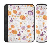 Cuscinetti per cinture di sicurezza per auto, 2 pezzi, morbidi cuscinetti per cintura di sicurezza per auto, per donne, uomini, bambini, M, Halloween, danza, zucca, fantasmi, gufo, teschio