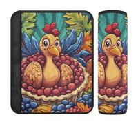 Cuscinetti per cinture di sicurezza per auto, 2 pezzi, morbidi, di sicurezza per bambini, per adulti, giovani, bambini, S, giorno del Ringraziamento, zucca, tacchino e torta di frutta