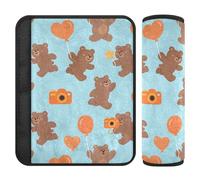 Cuscinetti per cinture di sicurezza per auto, 2 pezzi, morbidi, per la sicurezza dei bambini, per donne, uomini, bambini, motivo a cuore con orso