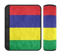 Cuscinetti per cinture di sicurezza per auto, 2 pezzi, morbidi, per seggiolino di sicurezza per bambini, per adulti, bambini, S, originale, semplice, bandiera delle Mauritius, isolata