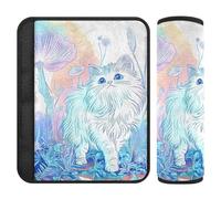 Cuscinetti per cinture di sicurezza per auto, 2 pezzi, morbidi rivestimenti per cinture di sicurezza per adulti, ragazzi e bambini, motivo fantasy, motivo con funghi