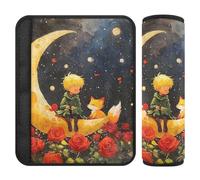Cuscinetti per cinture di sicurezza per auto, 2 pezzi, morbidi rivestimenti per cinture di sicurezza per adulti e bambini, stampa artistica su piccola luna