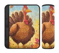Cuscinetti per cinture di sicurezza per auto, 2 pezzi, traspiranti, per fotocamera per adulti e bambini, M, Happy Thanksgiving Day