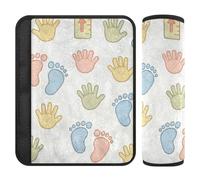 Cuscinetti per cinture di sicurezza per auto, 2 pezzi, traspiranti, per zaino e tracolla, per adulti e bambini, motivo pietre miliari del bambino, stile libro di fiabe