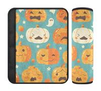 Cuscinetti per cinture di sicurezza per auto, confezione da 2, morbidi coprisella per seggiolino per bambini, per donne, uomini, bambini, S, Halloween, zucca che piange