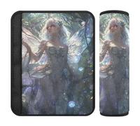 Cuscinetti per cinture di sicurezza per auto, confezione da 2 pezzi, morbidi cuscinetti per cinture di sicurezza per adulti, giovani e bambini, M, motivo fata, safari, fantasy art