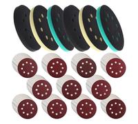 Cuscinetti per levigatrici orbitali, 12,7 cm 8 fori dischi per lucidatrice con ammortizzazione, tampone in spugna, per lucidatrice, levigatrice, levigatrice orbitale in legno, metallo, cartongesso