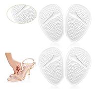 Cuscinetti per Metatarsalgia, Cuscinetti in Gel per L'Avampiede, Soletta Autoadesiva per Tallone Alto per Alleviare il Dolore Nell'Avampiede (2 Paia, Trasparente)