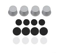 Cuscinetti per mobili, 4 ammortizzatori di vibrazioni, autoadesivi, anti-cigolio, per gambe di sedie, pavimenti in legno, in plastica ABS nera, resistenti, colore: grigio