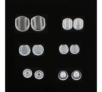 Cuscinetti per orecchini 36 pezzi 6 misure cuscinetti trasparenti per orecchini comodi cuscinetti in argento