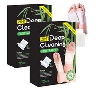 Cuscinetti per piedi per una pulizia profonda, cuscinetti per piedi in polvere di aceto di bambù, per la cura dei piedi, fogli adesivi per un sonno migliore e cura dei piedi (24 pezzi)