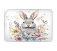 Cuscinetti per pipì extra large riutilizzabili per bambini, morbidi e assorbenti, anti-labbra, per bambini, adulti, animali domestici, 132 x 86,4 cm, motivo: coniglio, fiore, Pasqua