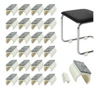 Cuscinetti per sedie, 24 pezzi Feltrini per Sedie, protezioni per pavimenti in plastica con feltro, a forma di U, antiscivolo, per gambe di sedie rotonde (Bianco,12mm)