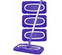 Cuscinetti riutilizzabili in microfibra, 3 pezzi, di ricambio, compatibili con Swiffer Sweeper, ricariche e panni lavabili a secco per la pulizia di superfici in legno duro (viola)
