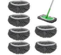 Cuscinetti riutilizzabili in microfibra, confezione da 6, panni per la pulizia di pavimenti in legno duro (C, 45,3 x 11,7 cm)