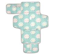 Cuscinetti riutilizzabili per fare pipì con tasca in tessuto portatile fasciatoio con cuscino integrato pecora cenere adesivo stile lago blu