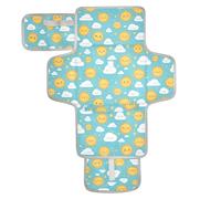 Cuscinetti riutilizzabili per la pipì del bambino con tasca in tessuto portatile fasciatoio per mamme, papà semplice cartone animato sole nuvole