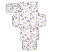 Cuscinetti riutilizzabili per pipì con tasca in tessuto impermeabile fasciatoio per bambino con cuscino integrato acquerello fiore viola e foglie bianche verdi
