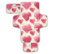 Cuscinetti riutilizzabili per pipì con tasca in tessuto impermeabili per bambini con cuscino integrato cuori Love Romantic Red