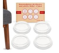 Cuscinetti rotondi trasparenti per mobili pesanti, 4 pezzi, diametro interno 50 mm, protezione pavimento per divano, pianoforte e mobili, fino a 140 kg per set