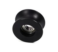 Cuscinetti Schermati, Rullo, WRoller piatto, puleggia, ruota piatta, rullo in nylon Puleggia in plastica di Ruota con scanalatura a forma U 8x40x20mm Cuscinetto guida Guida a sfere Nero 1 pezzo