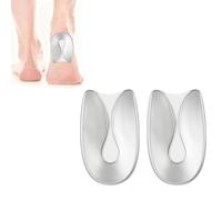 Cuscinetti Tallone in Silicone a Forma di U, Talloniera per Spina Calcaneare e Tallonite, Protezione Ammortizzante in Gel per Scarpe, Taglia S per Numero 36-40 (Argento)