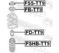 Febest Cuscinetto volvente FB-TT9 - Supporto ammortizzatore a molla assale anteriore per FORD