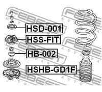 Cuscinetto a rulli ammortizzatore Assale anteriore HB-002 FEBEST per TOYOTA