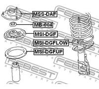 Cuscinetto a rulli ammortizzatore Assale anteriore MB-004 FEBEST per MITSUBISHI