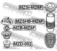 Cuscinetto a rulli ammortizzatore Assale anteriore MZB-MZ6F FEBEST per MAZDA