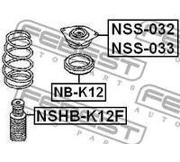 FEBEST NB-K12 Cuscinetto volvente, Supporto ammortizz. a molla
